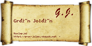 Grün Jolán névjegykártya