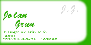 jolan grun business card